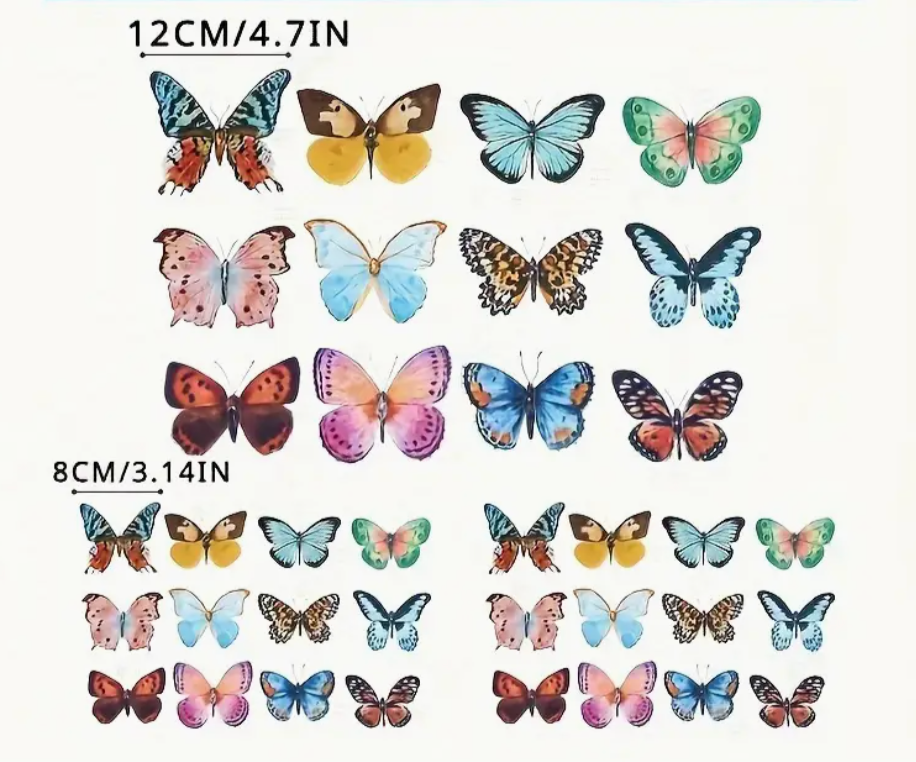 Set de mariposas decorativas de colores y tamaños para boda y eventos